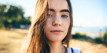 Woman who is naturally calm.