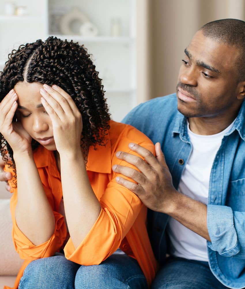 Supportive partner helps person face uncertainty in love