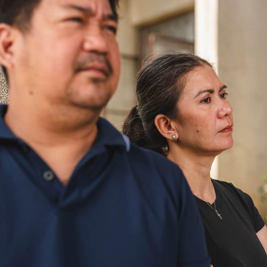 man using strategic silence with his upset wife