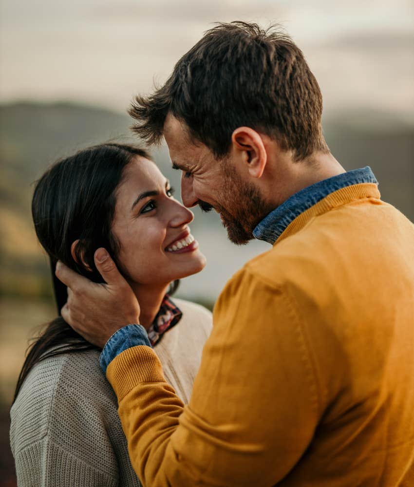 Complimentary woman loves man