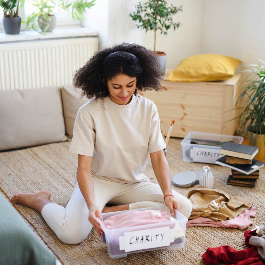 woman who is drained by clutter noticing the changes she's making