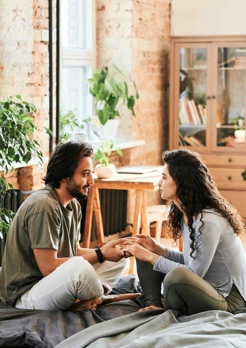 couple having a stress-reducing conversation