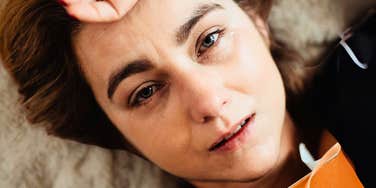 Woman who feels deep shame about divorce. 