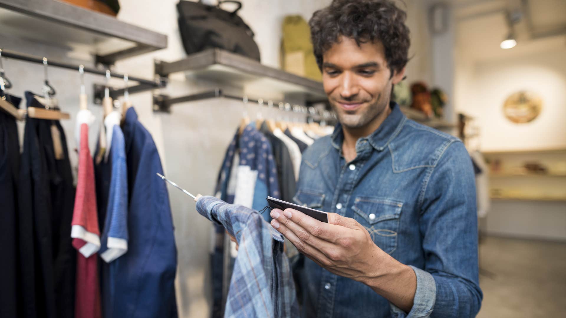 man confusing quality with cost buying clothes