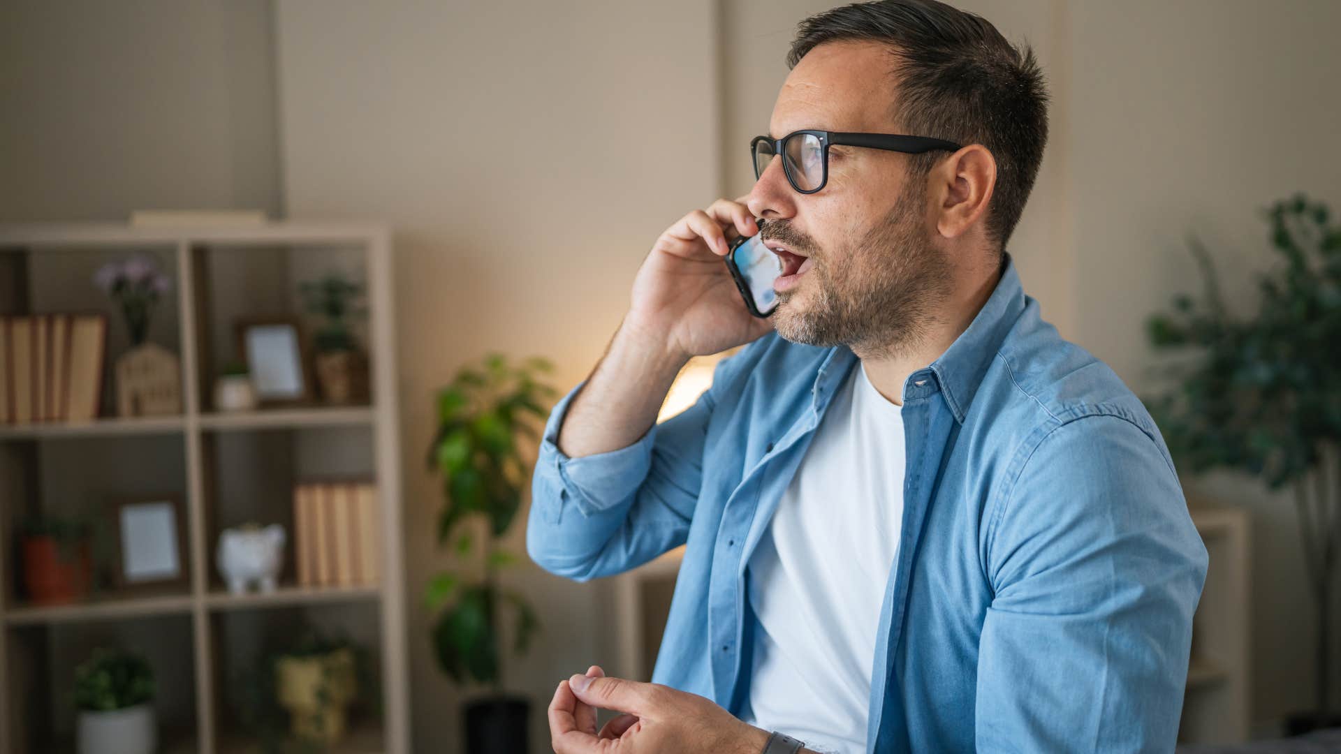 man who is exhausting to deal with saying I'm not talking about this on the phone