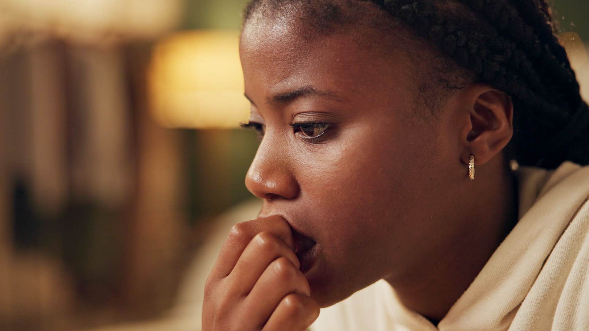 Woman worried about losing relevance at home.