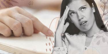 Woman annoyed and rolling her eyes