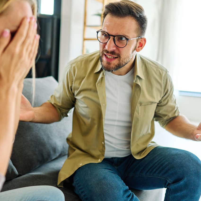 man weaponizing guilt to get what he wants from his wife