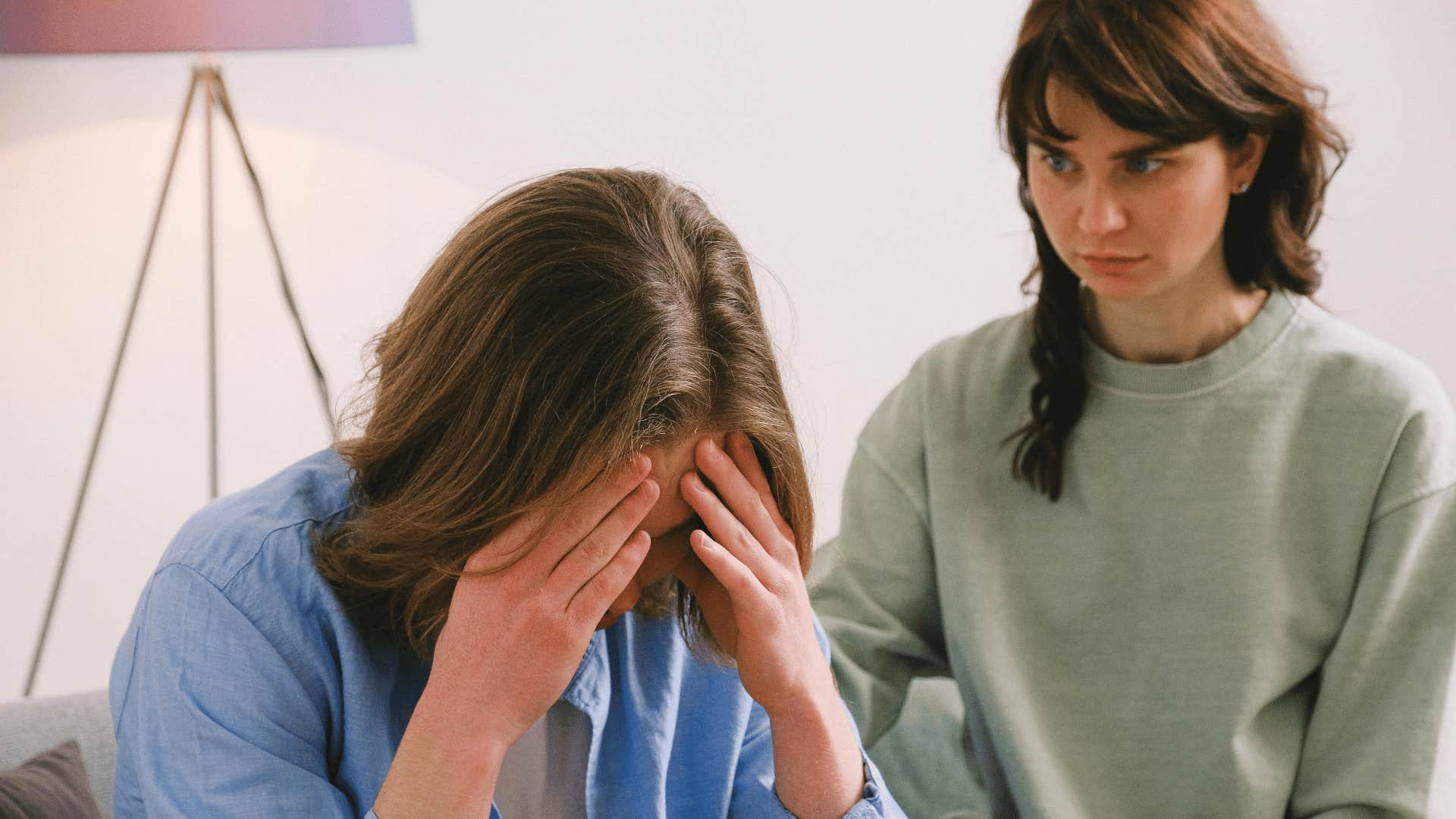 upset couple with emotional wounds