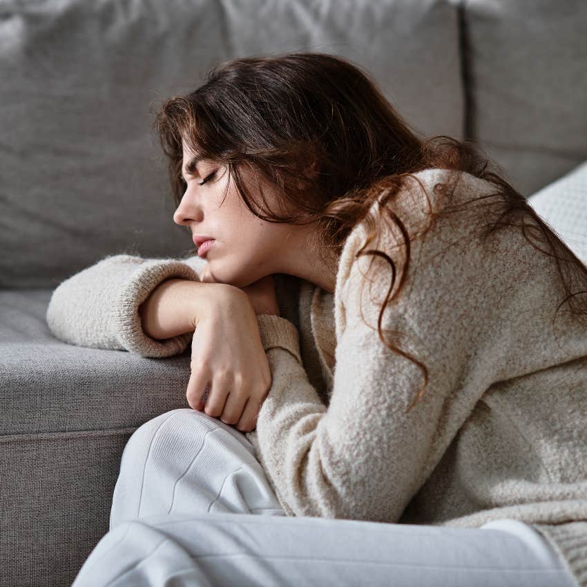 woman who numbs herself after her divorce as she is mindful of her numbing patterns