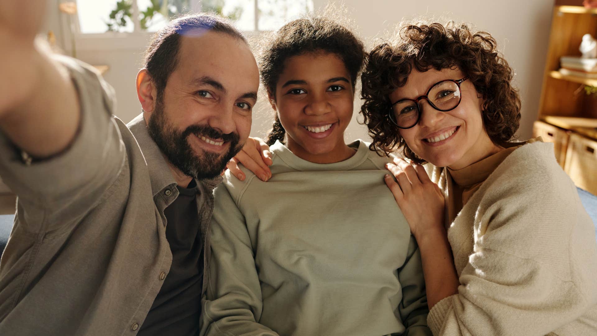 Parents encourage confident kid