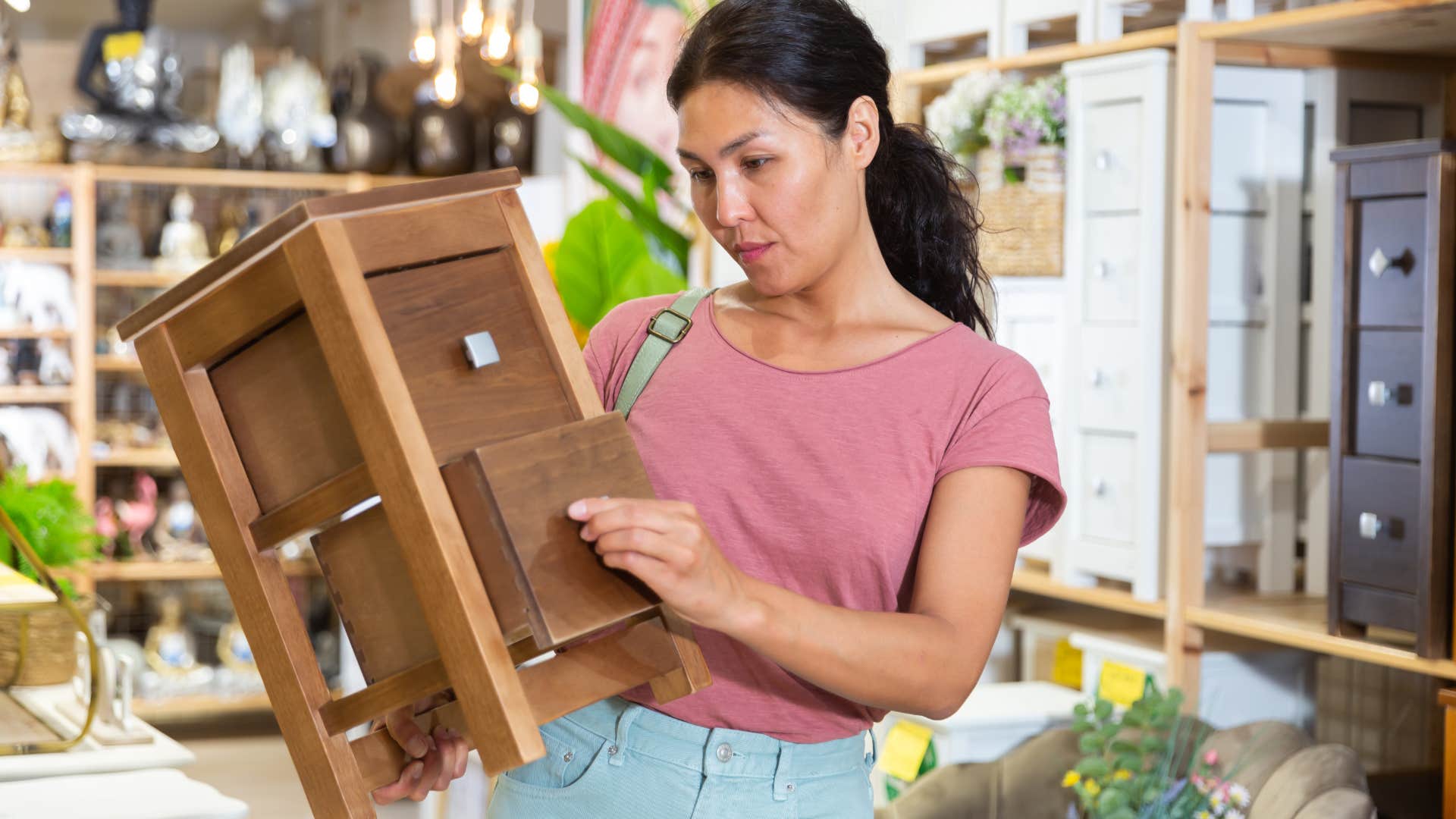 woman deciding if an item is a want or a need