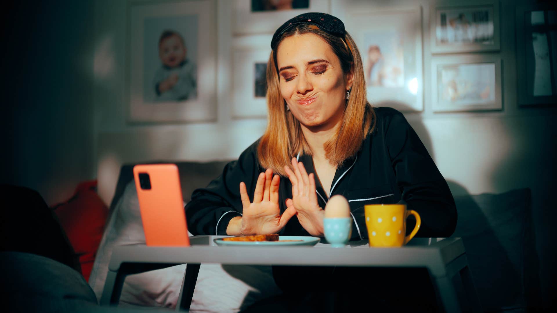 woman skipping meal looking disgusted