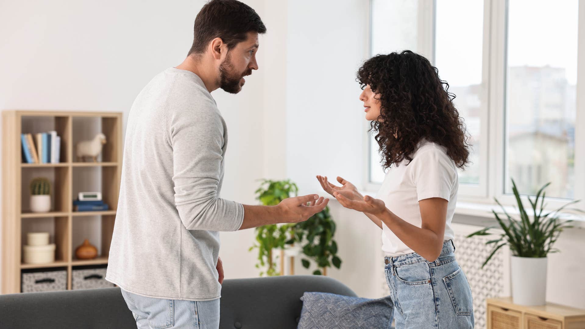 woman who has a genuine soul connection arguing with soulmate