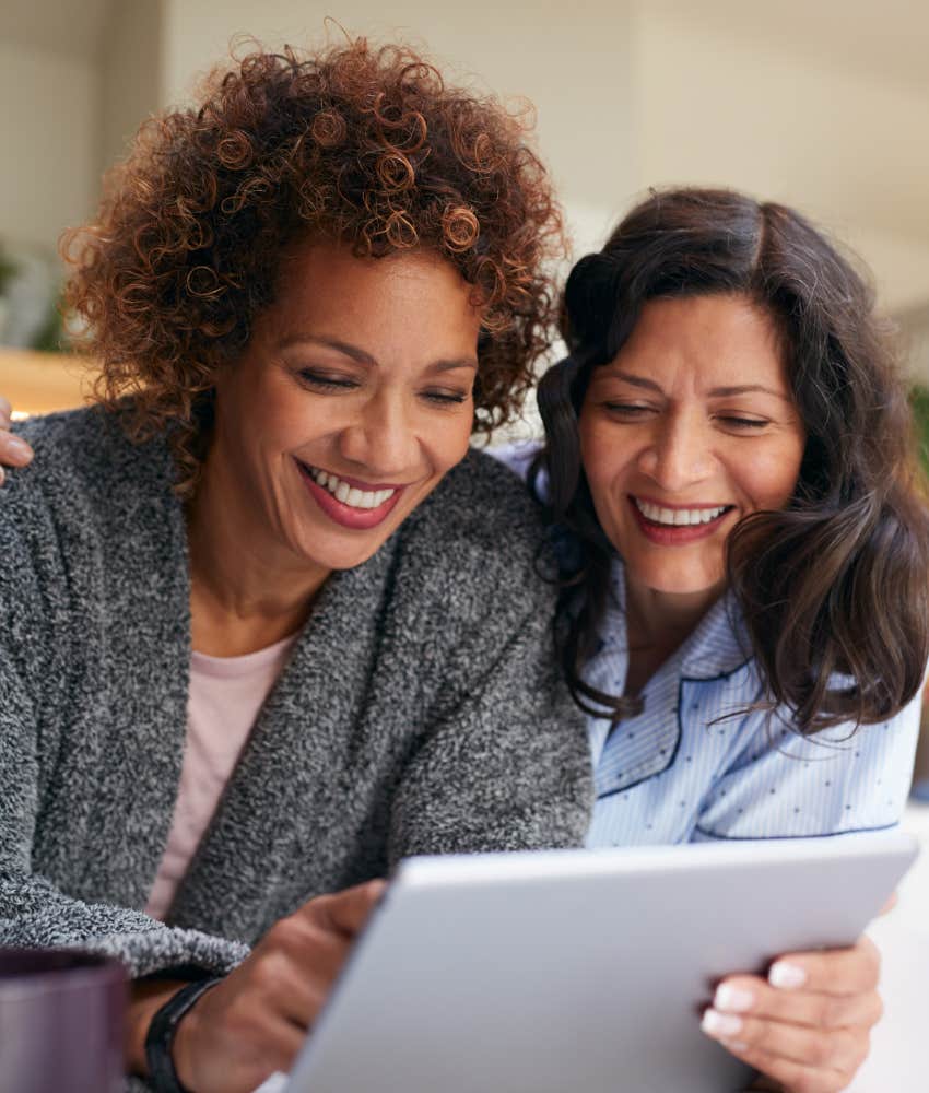 Enthusiastic person helps partner showing availability makes marriage work
