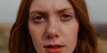 Womans heart is shattered.