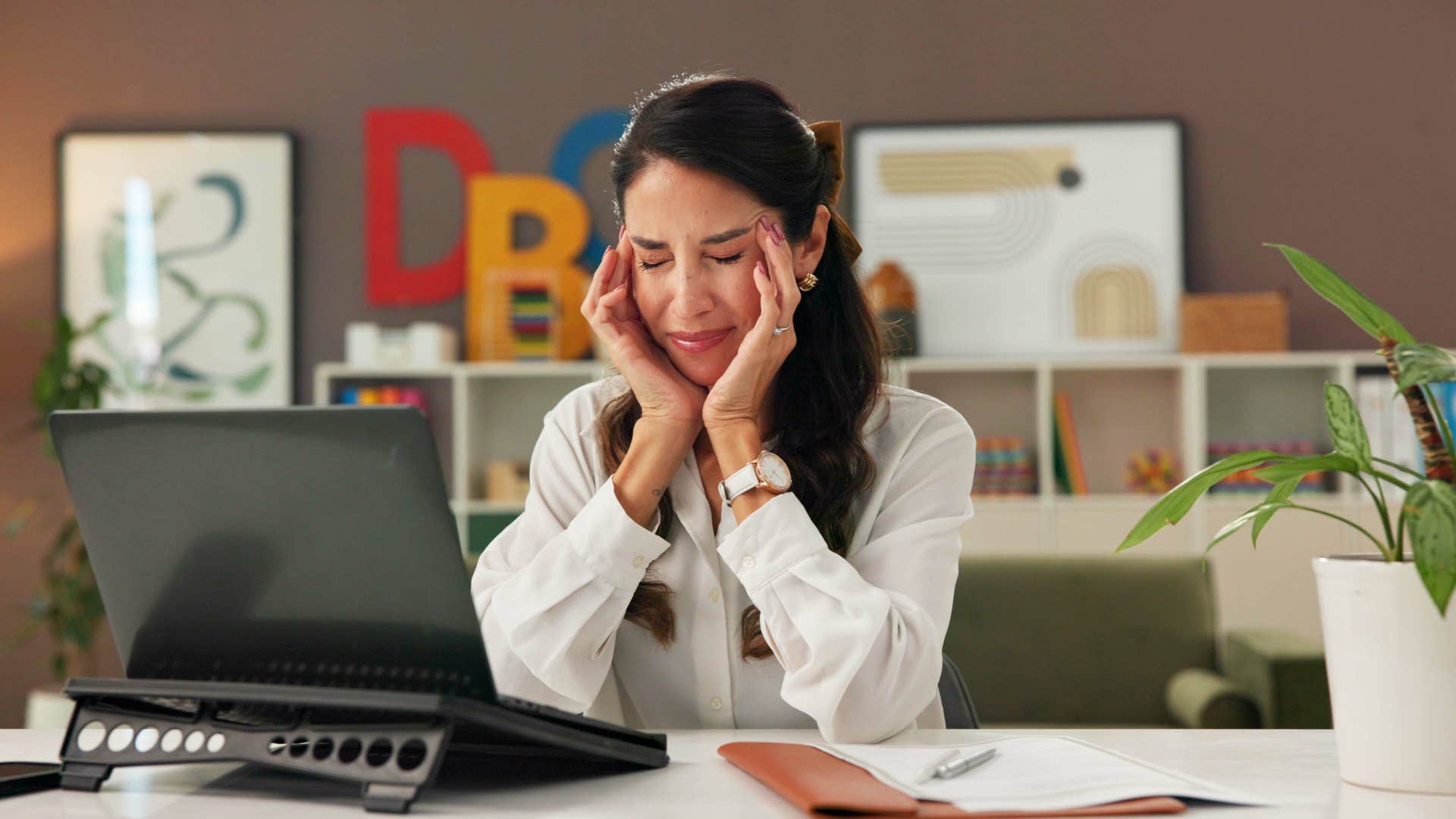 woman who is falling behind financially avoiding talking about her salary