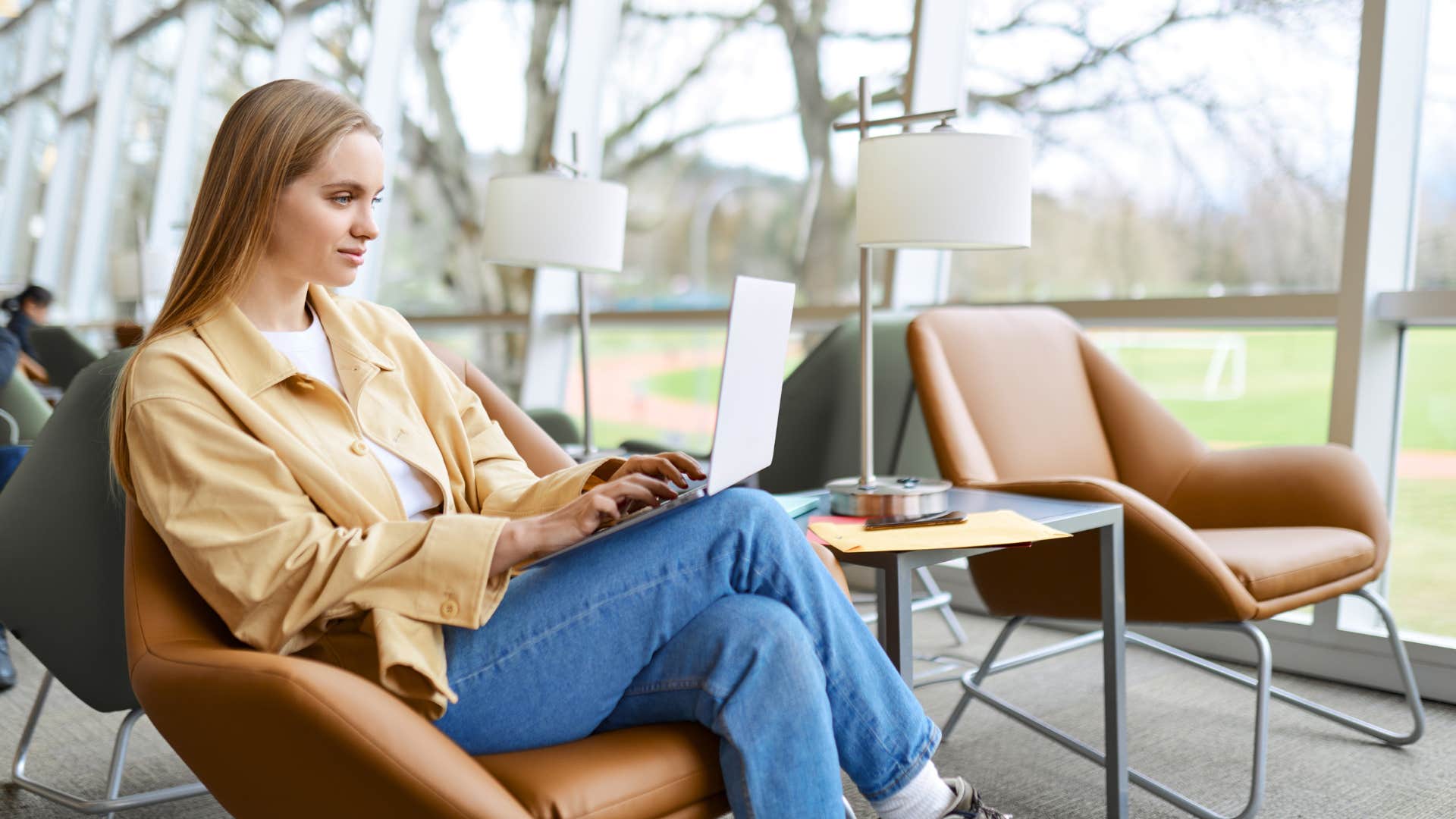 new employee working in trendy office