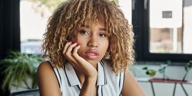 stressed tired woman at work