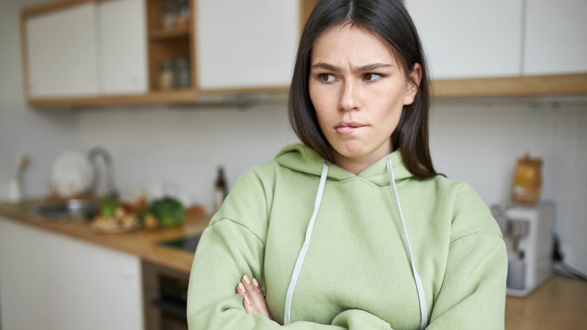 angry young woman not reflecting on her behavior