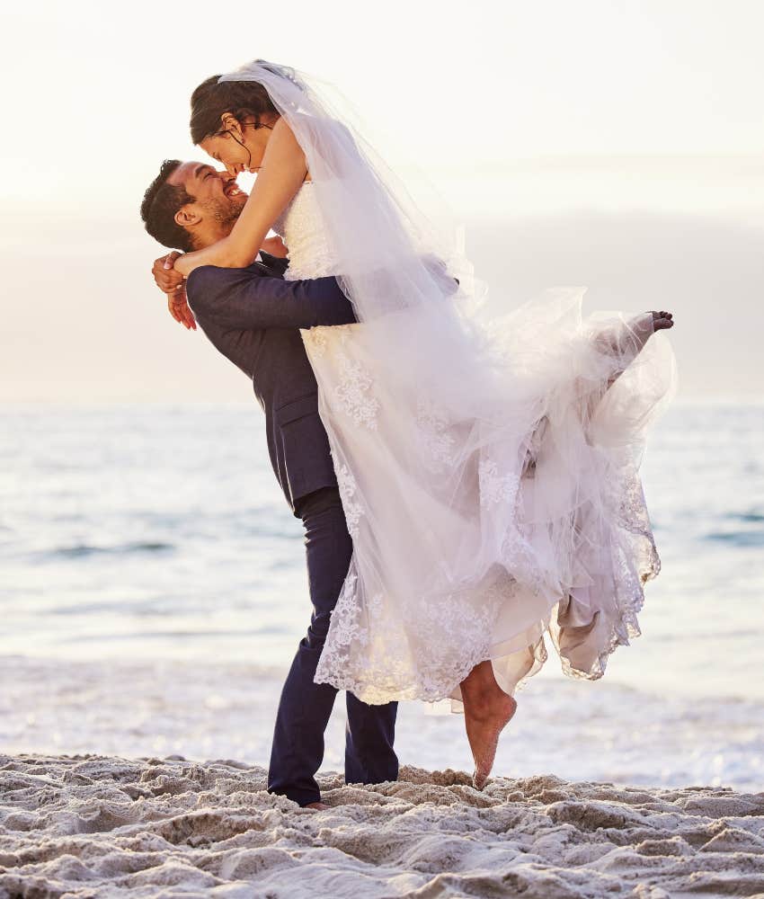 couple getting married on the beach