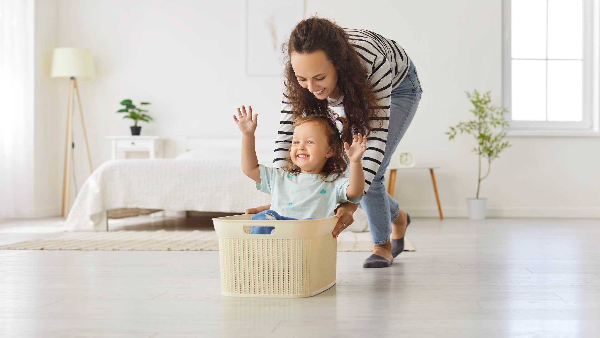 woman who prioritizes her kids by making a game out of everything