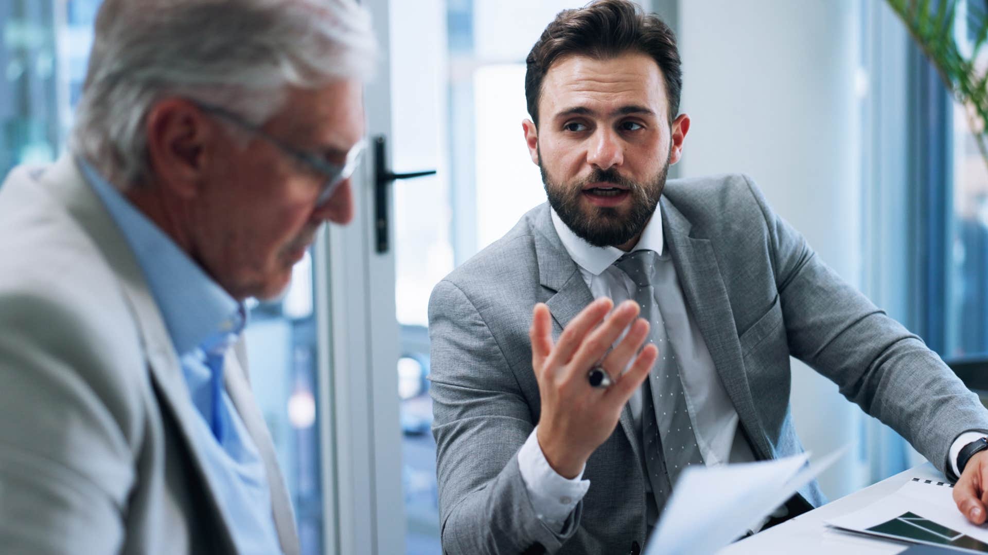 emotionally lazy man relying on his charm at work