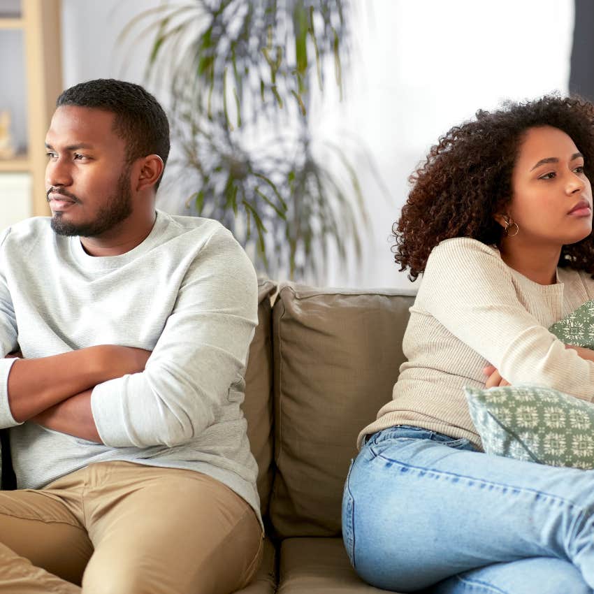 woman who is done with her relationship avoiding her man