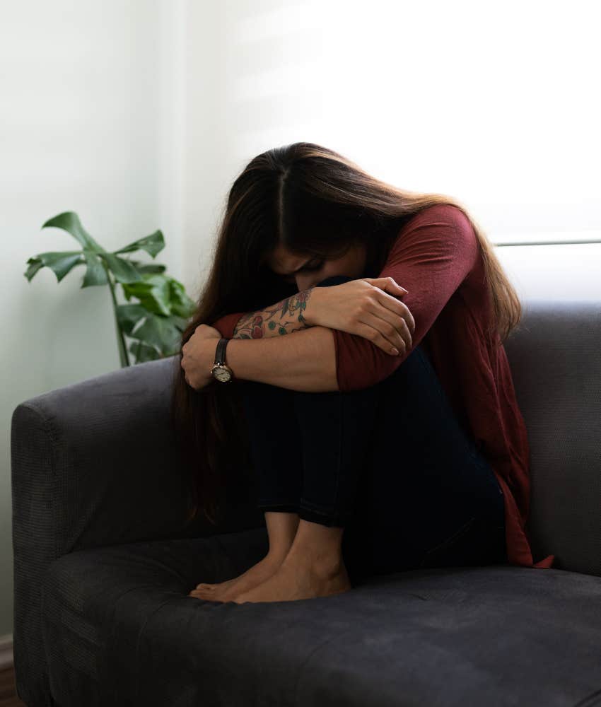 woman blacked out neck tattoo identity crisis