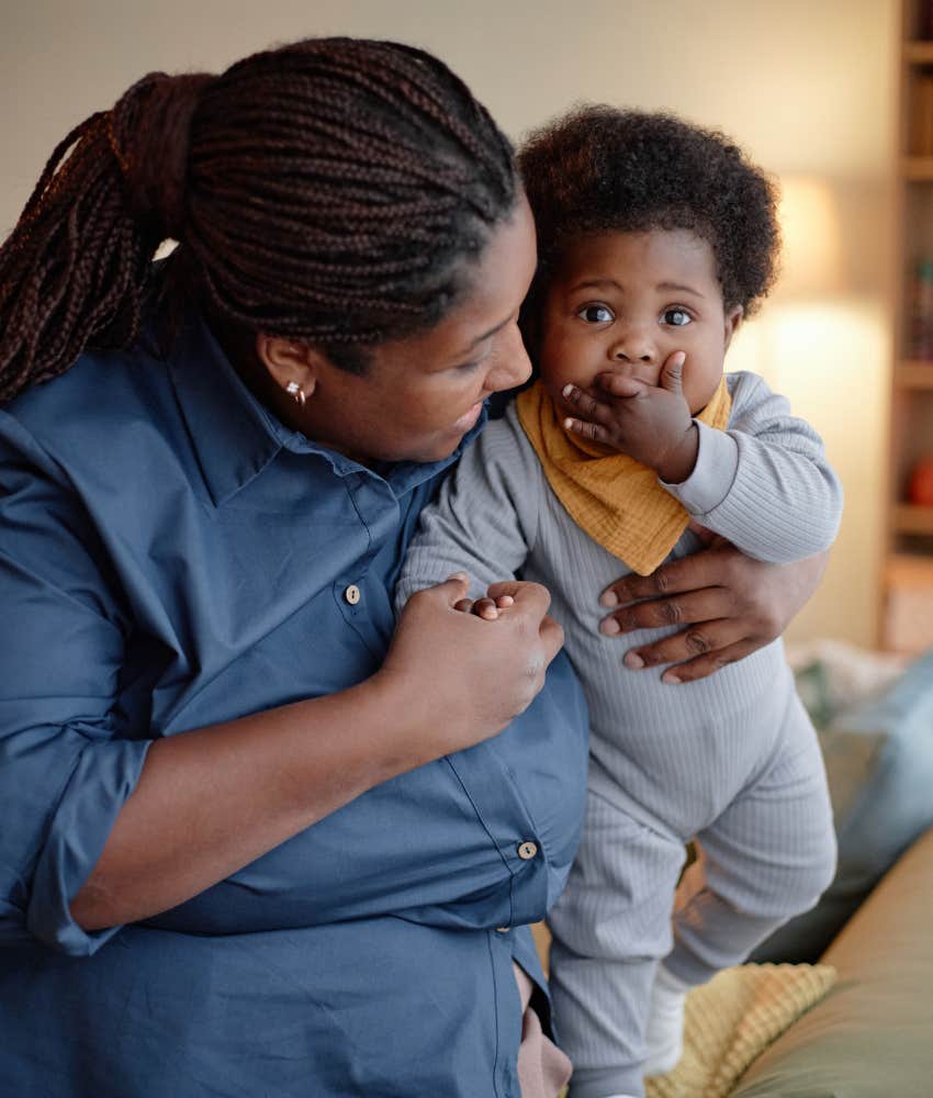 Independent mom and healthy baby are happier single 